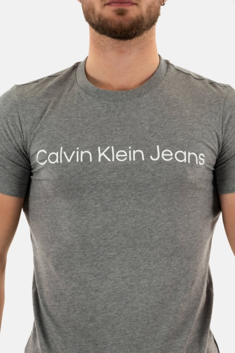 Tee shirt calvin klein jeans core institutional p2d mid grey heather