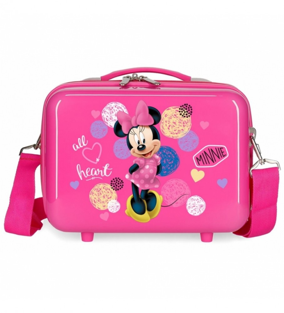 Mala Joumma Neceser adaptável com rodinhas, modelo Minnie Heart - 29x21x15cm -