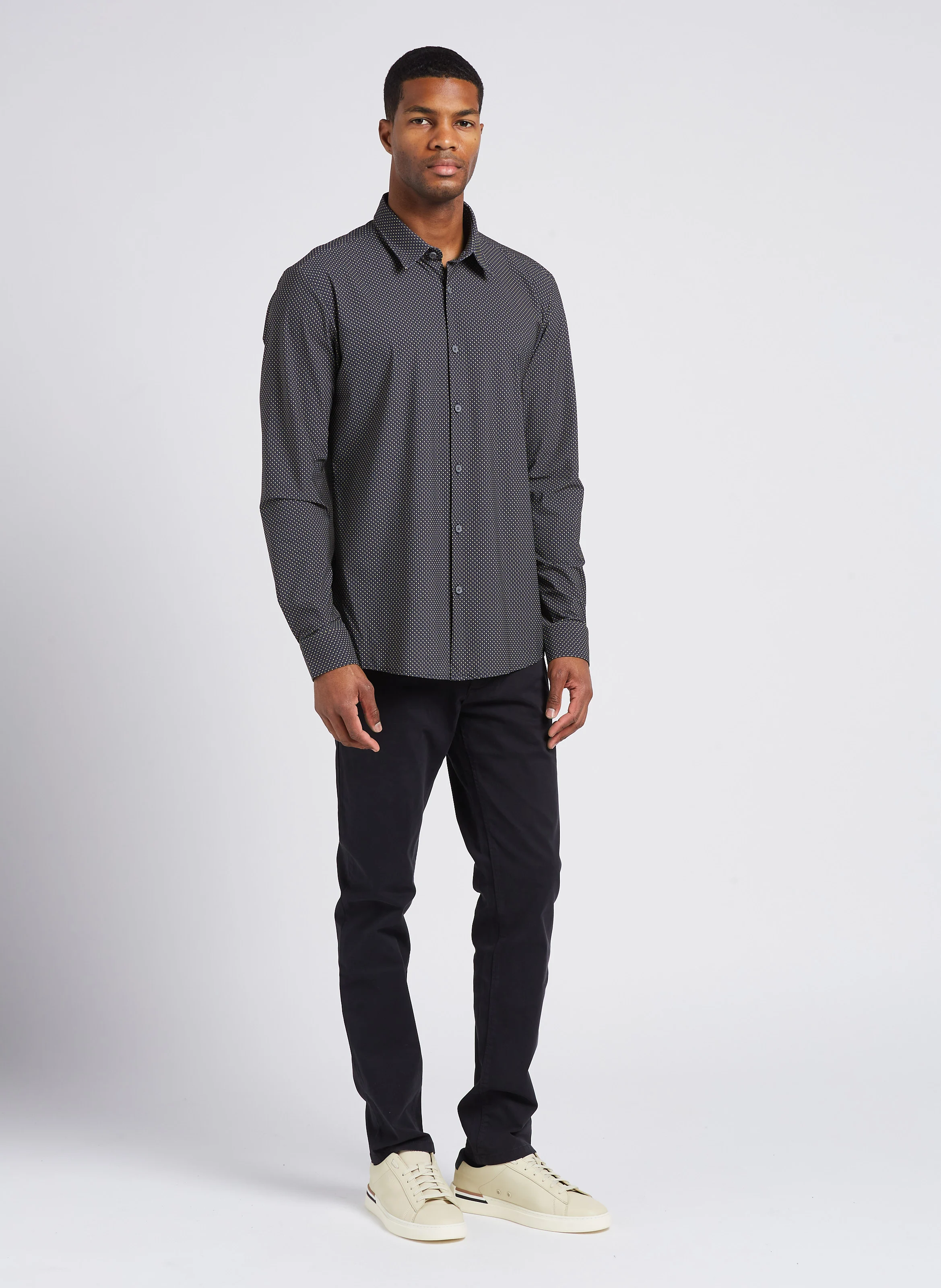 Pantalon chino en coton stretch | Noir