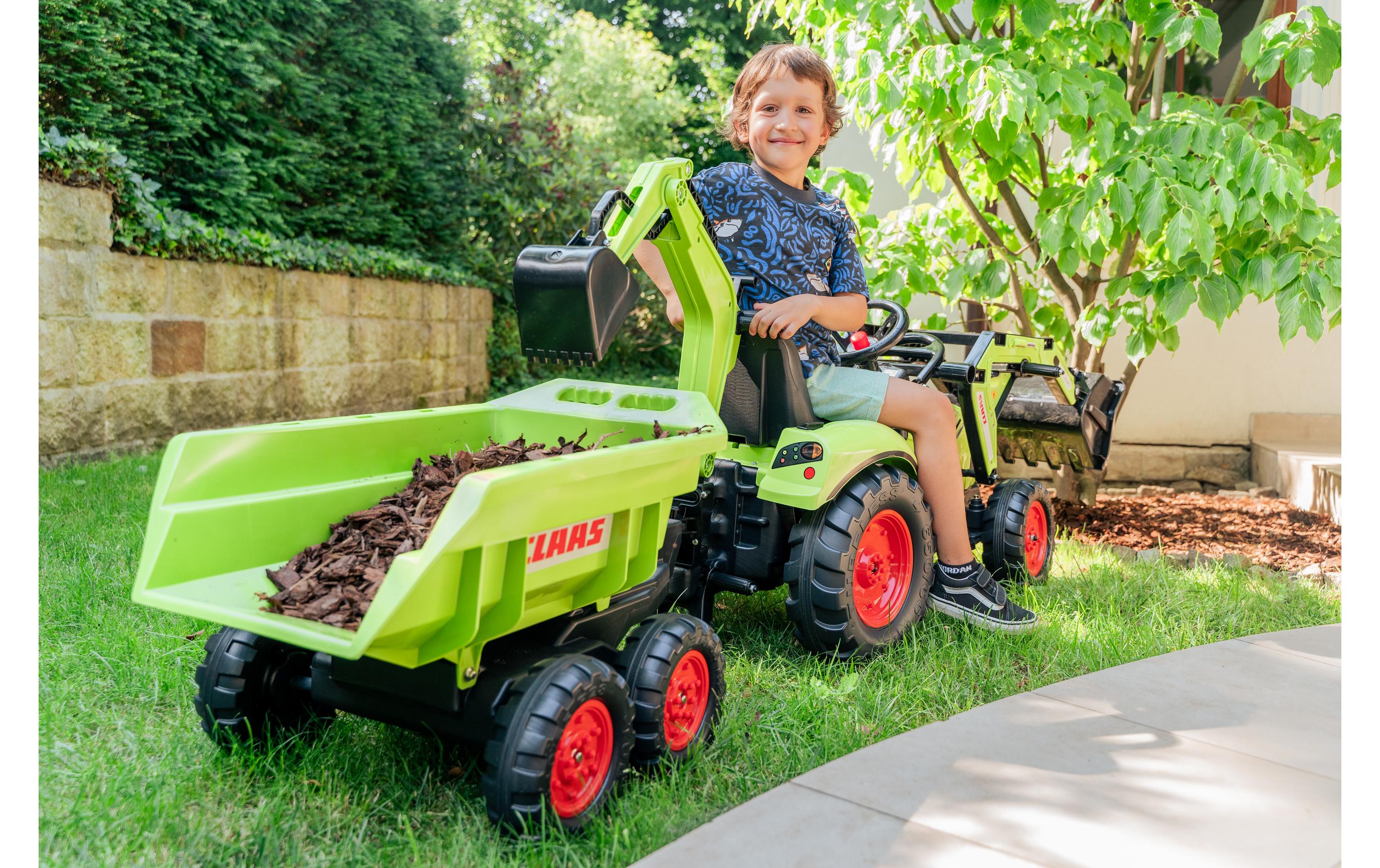 Claas Traktor + Anh. XXL<br>Baggerlader mit Maxi-Bagger und Kippanhänger