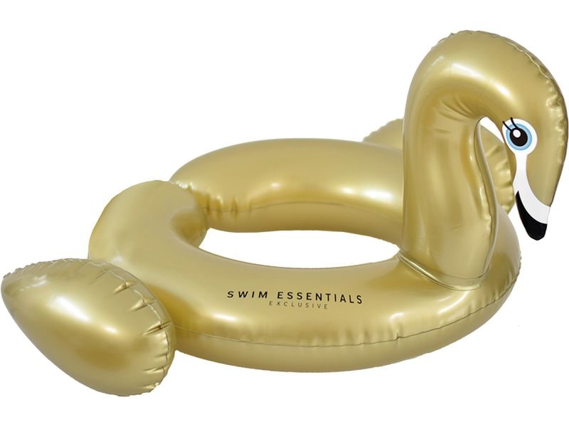Swim Essentials Schwimmring Gold Swan Ø 55 cm Schwimmreifen in Goldfarbe