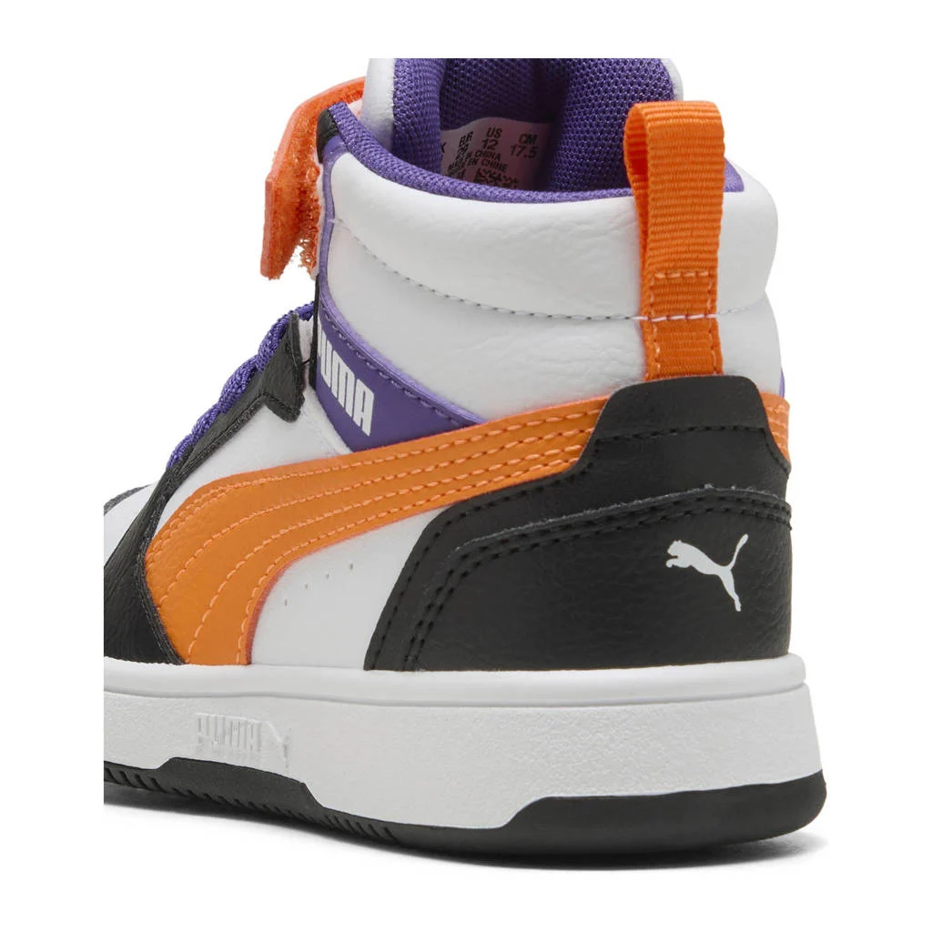 Puma Rebound V6 Mid sneakers wit/oranje/zwart