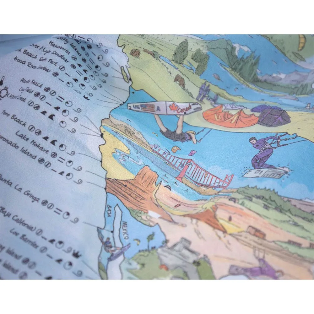 Mapas incríveis Mapa de kitesurf: Os melhores lugares do mundo toalha