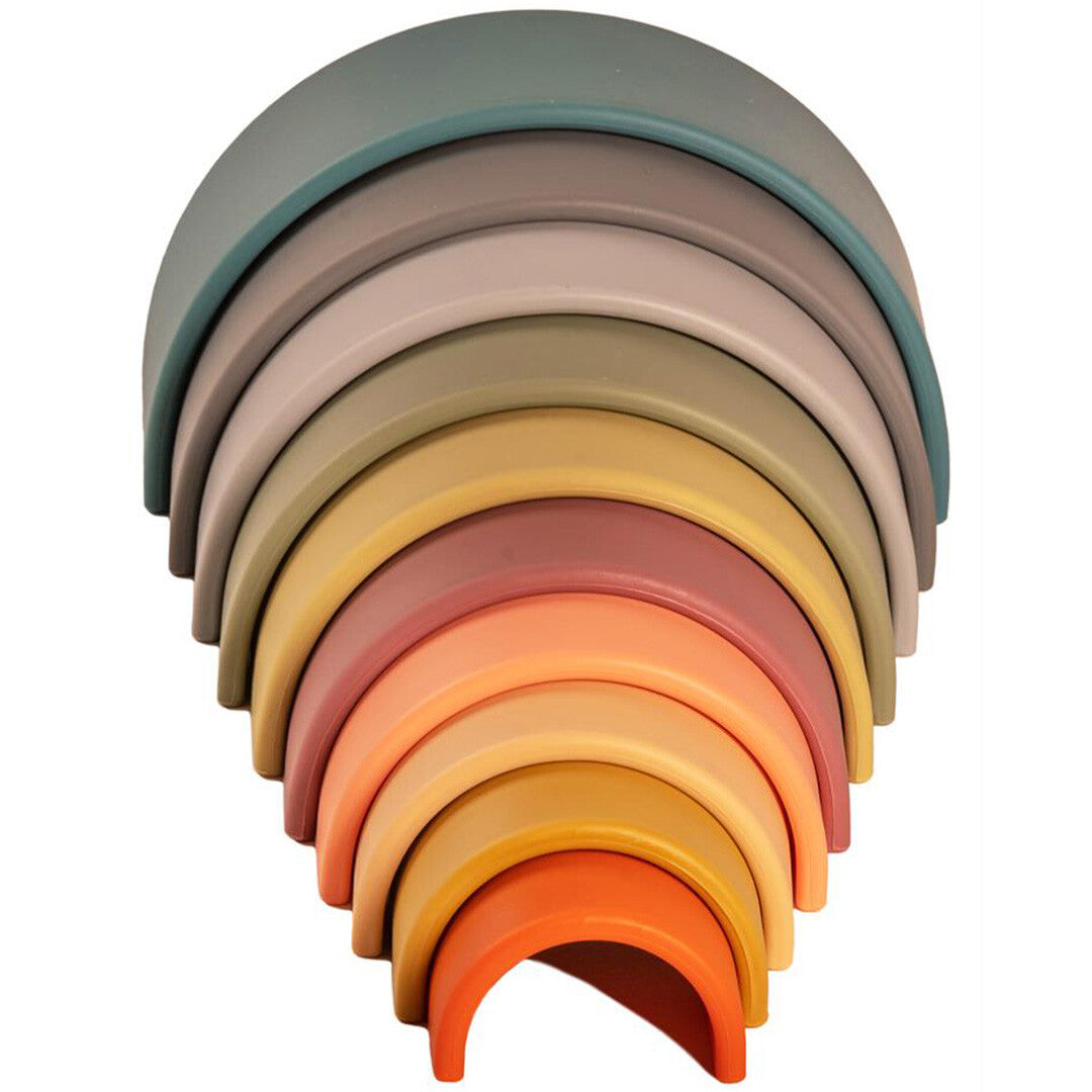 Dëna bijt- en stapelspeeltje regenboog - 10st