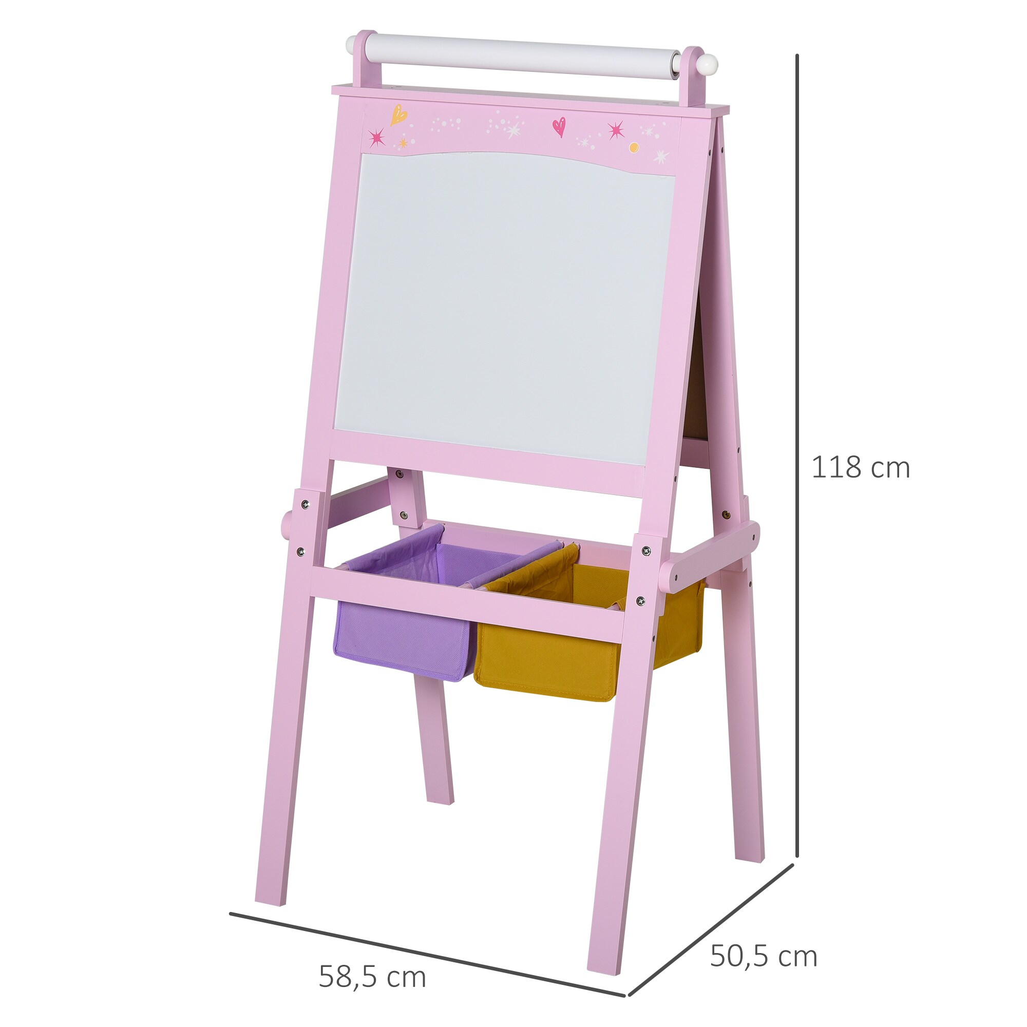HOMCOM 3in1 Kindertafel rosa 58,5 x 50,5 x 118 cm (LxBxH)