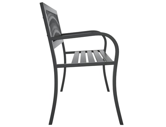 VIDAXL - Banc de jardin noir 120 cm acier