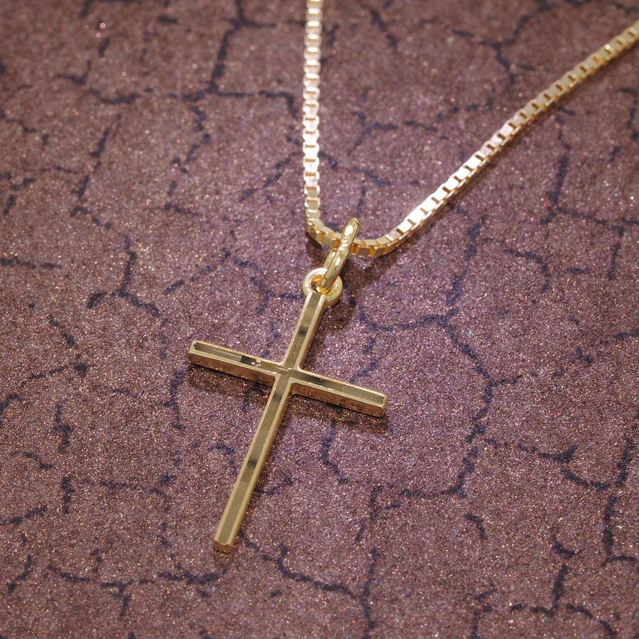 trendor Kreuz-Anhänger Gold 333 mit goldplattierter Kette gold