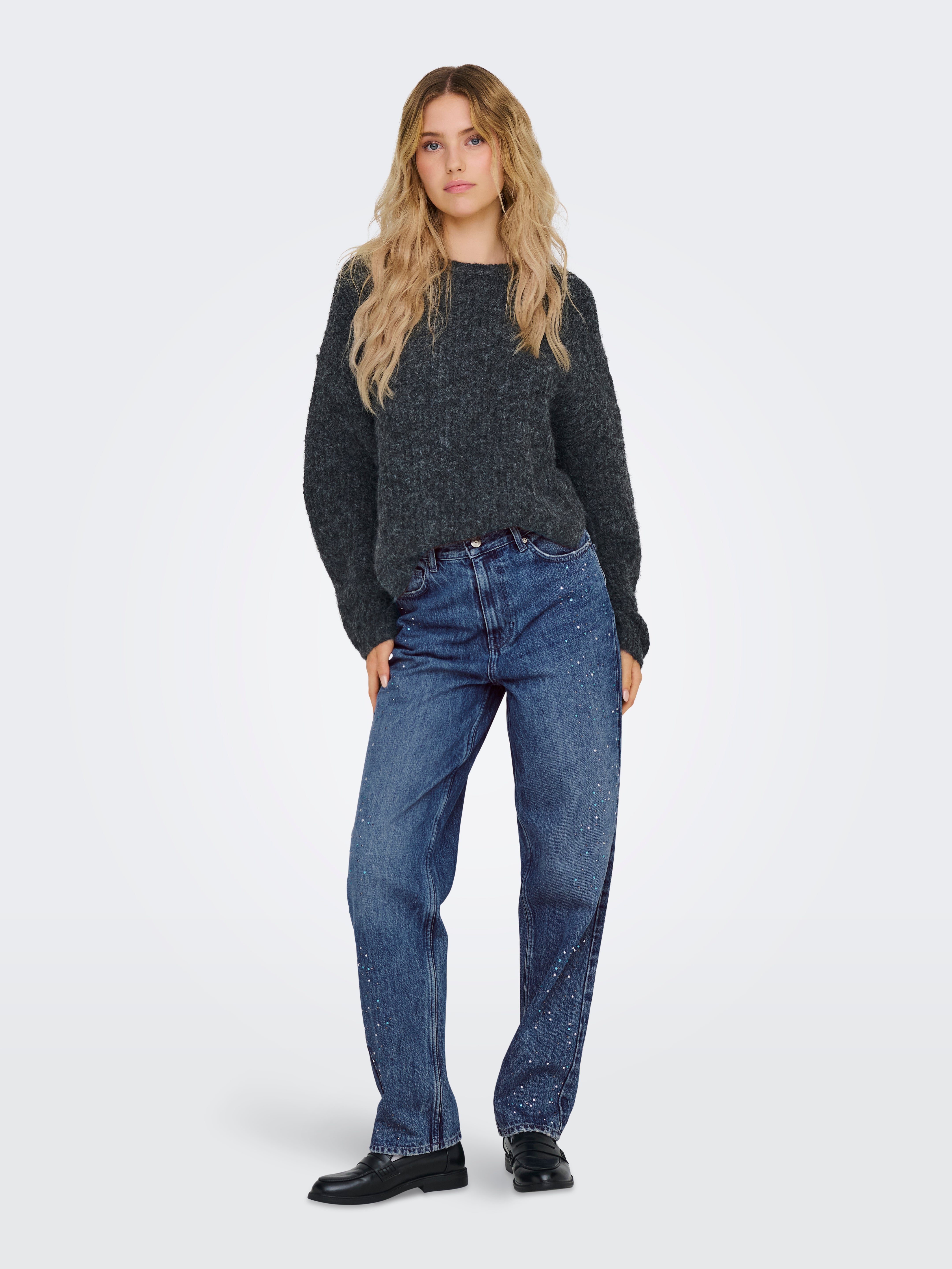 ONLROBYN Hohe Taille Gerade geschnitten Jeans Medium Blue Denim