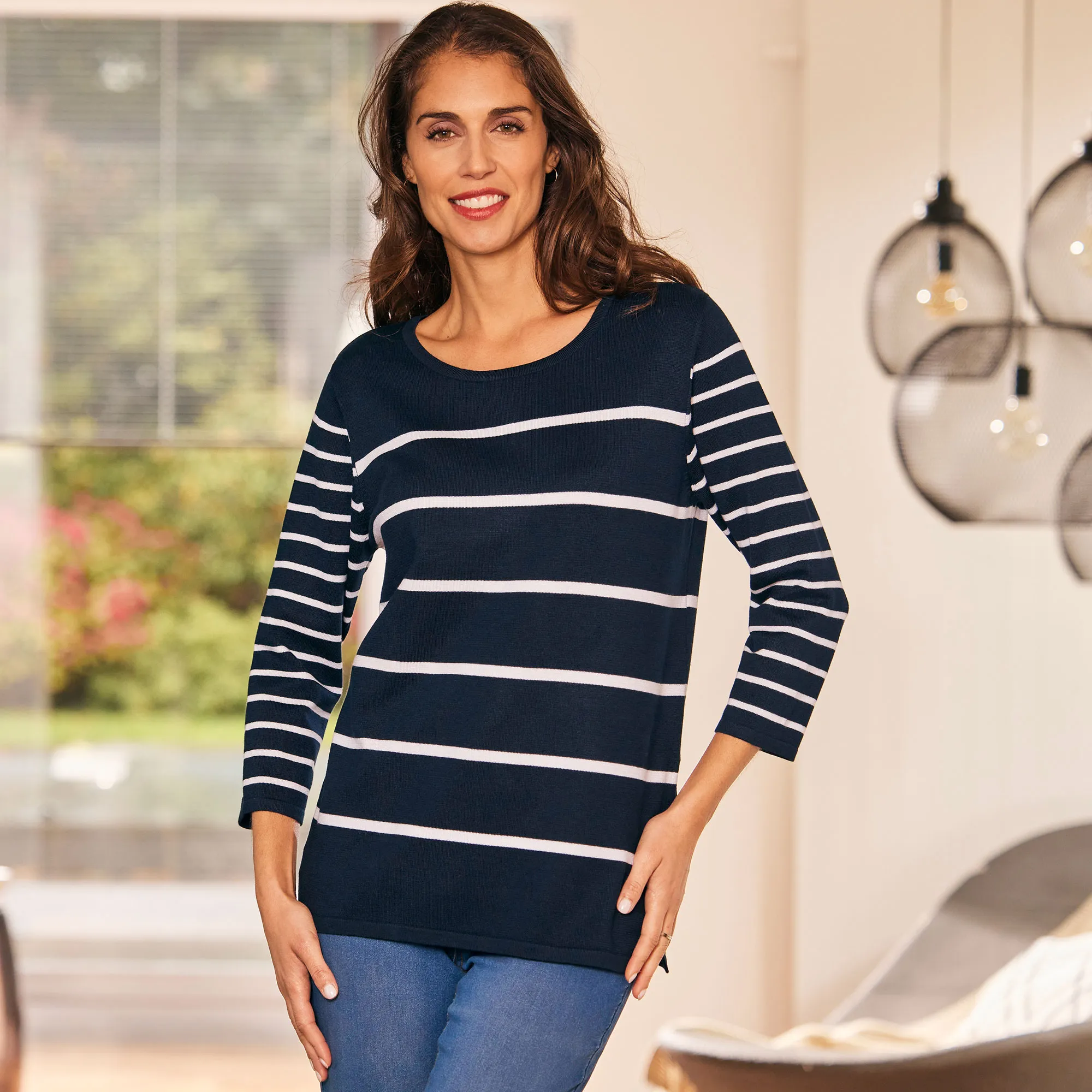 Damen-Pullover mit Streifendesign