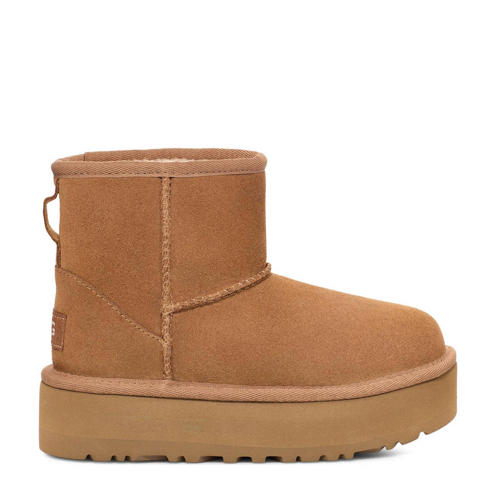 UGG suède platform enkelboots camel