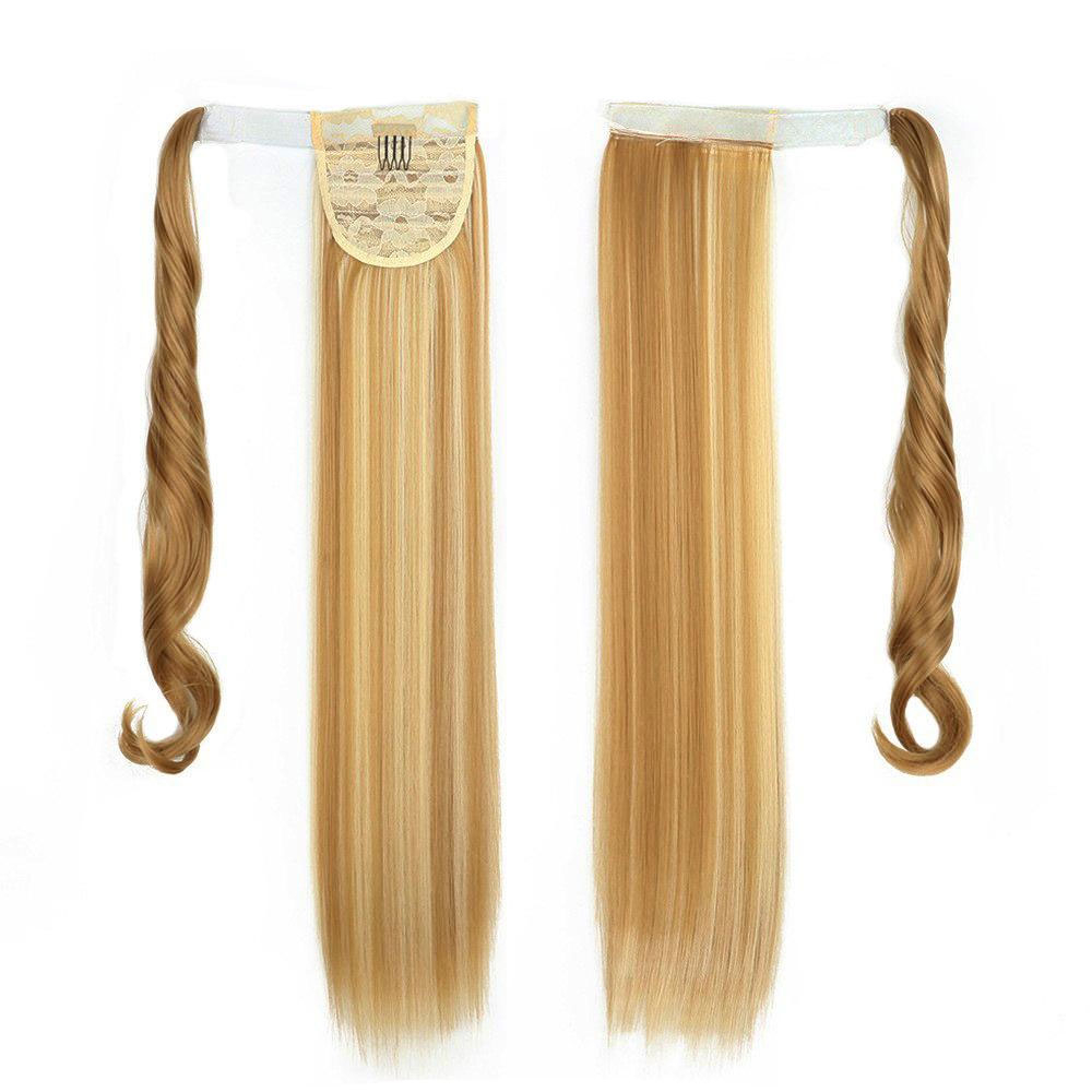 (58cm) Kunsthaar Extensions Pferdeschwanz Haarverlängerung - Blond (Mesh)