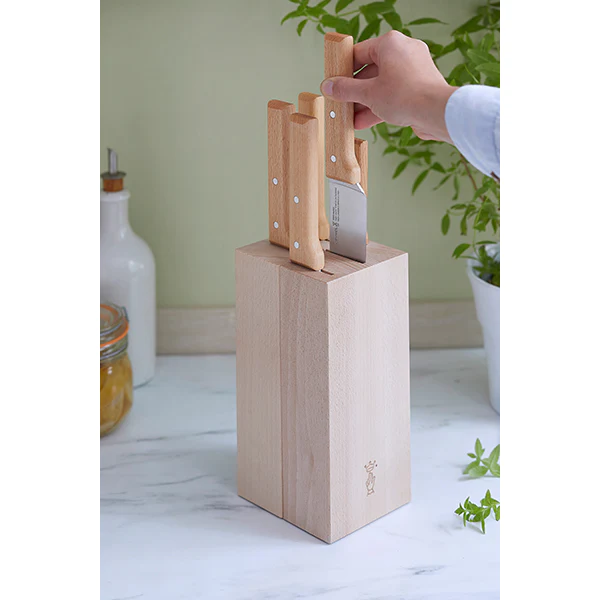 Bloc pour 5 couteaux en hêtre Opinel