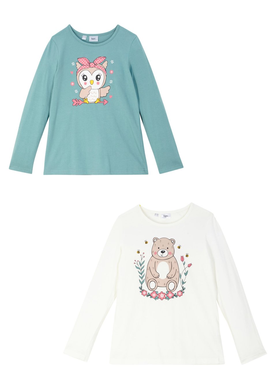Lot de 2 T-shirts manches longues fille