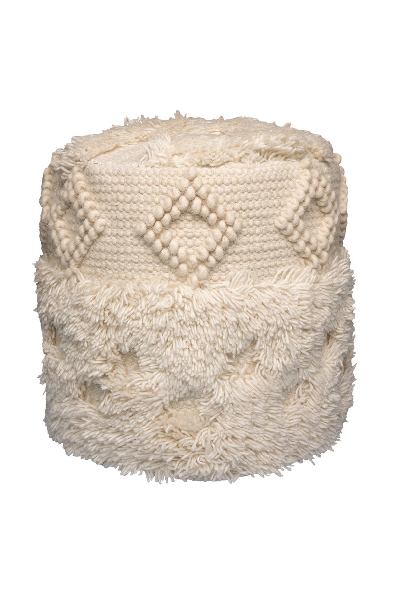 Poefkruk, handgemaakt, naturel, rond, Ø 35 cm