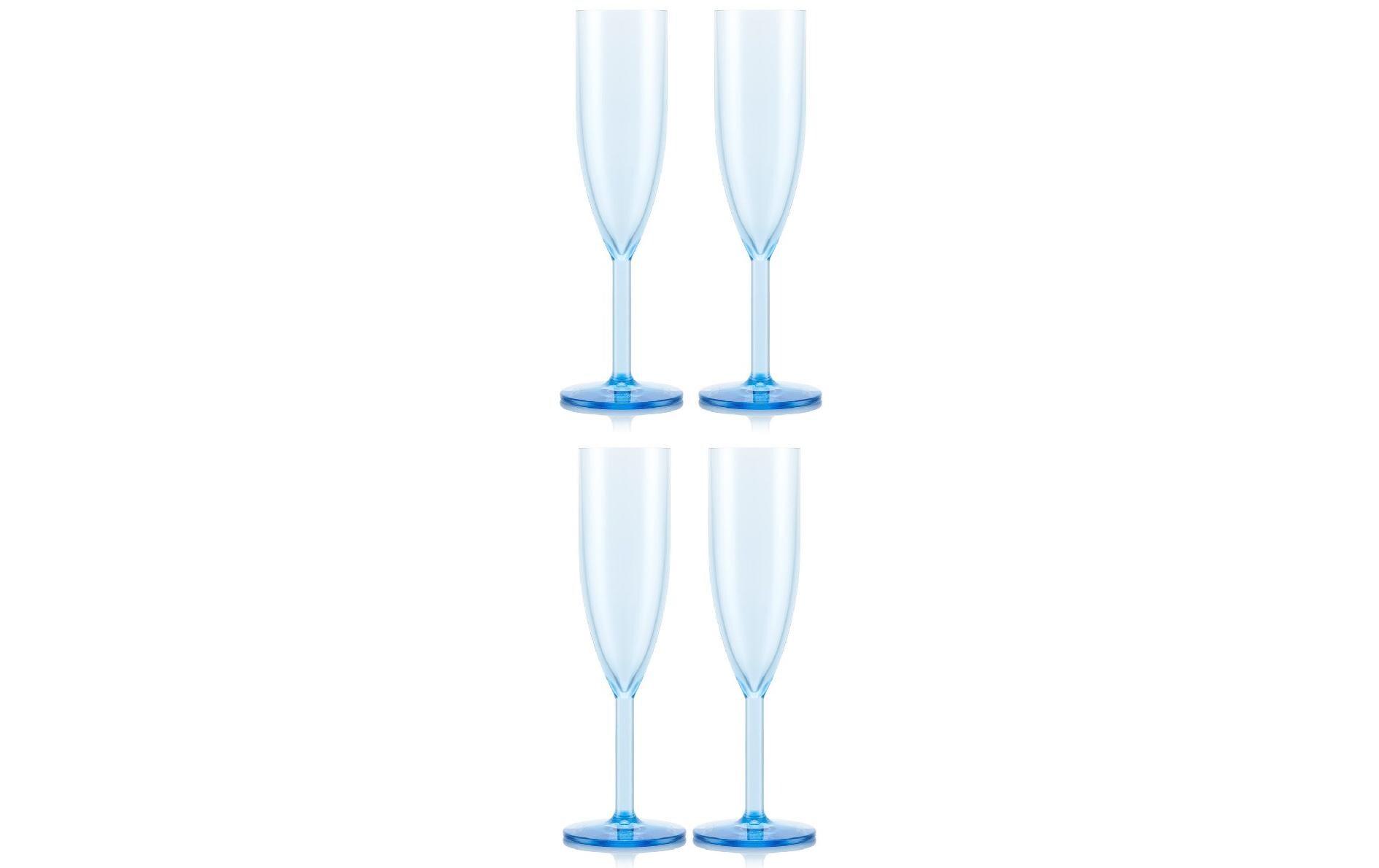 Outdoor-Champagnerglas Oktett 120 ml, Blau, 4 StückChampagner-Coupégläser für draussen