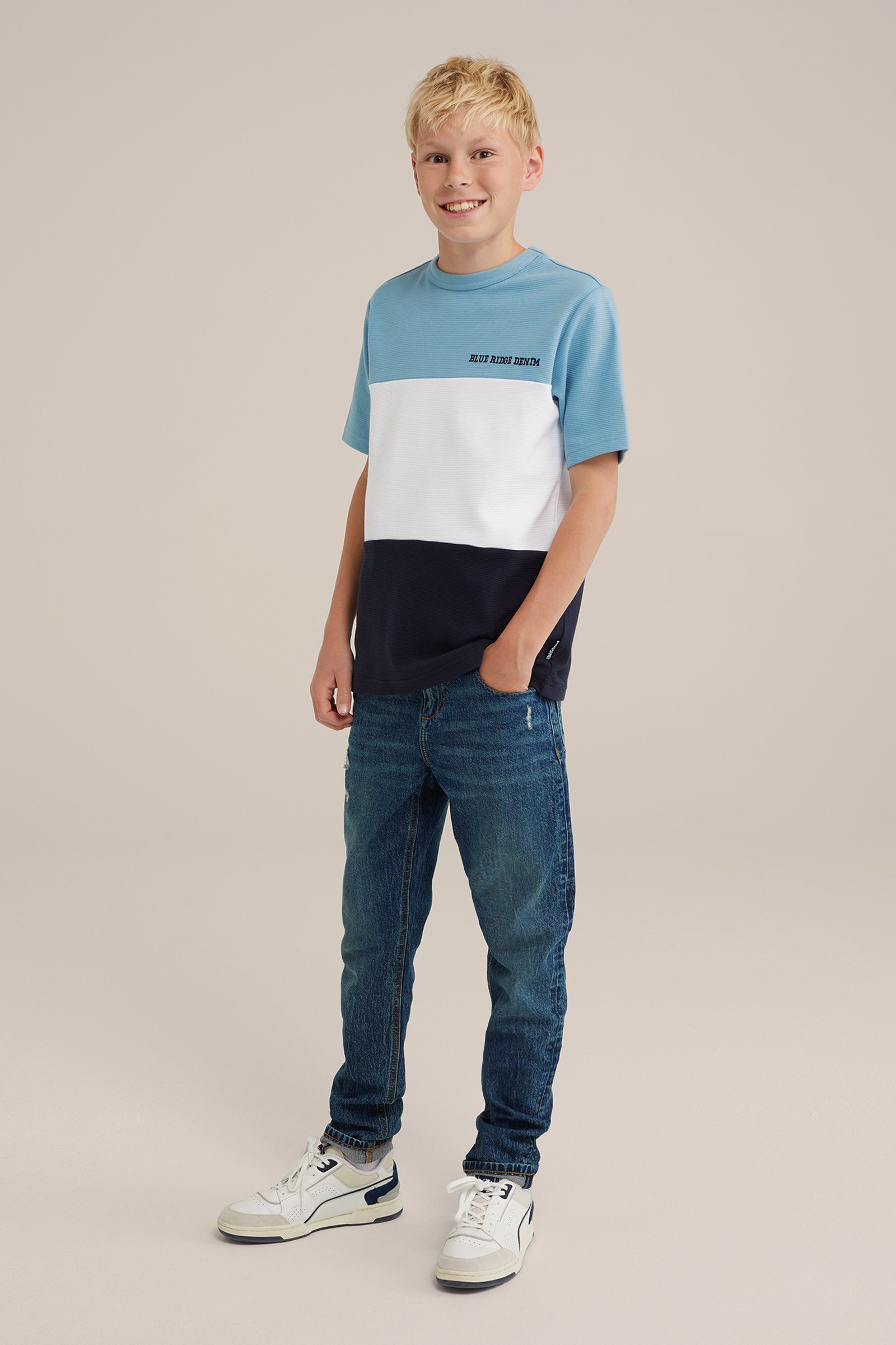 Jongens regular fit jeans met stretch Blue Ridge Donkerblauw