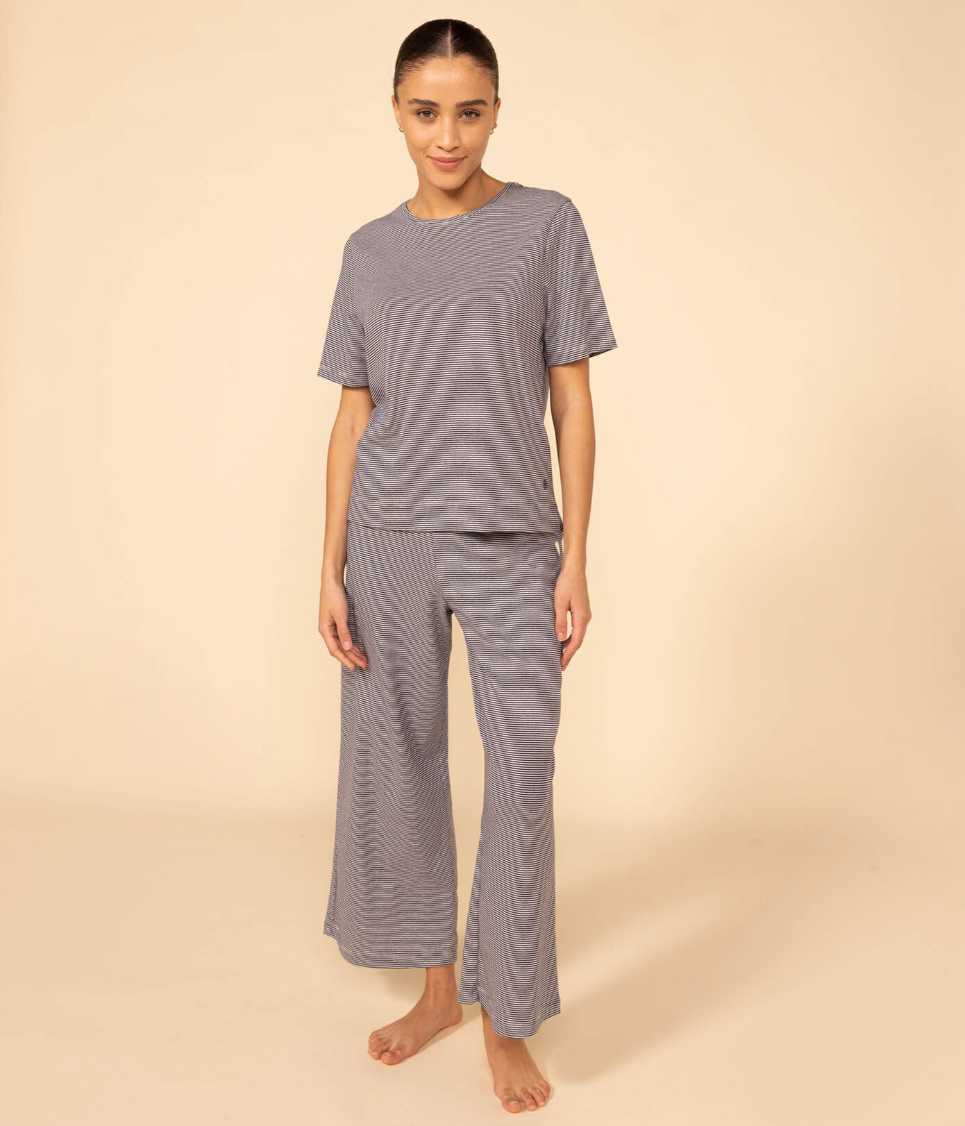 Pyjama milleraies femme en coton