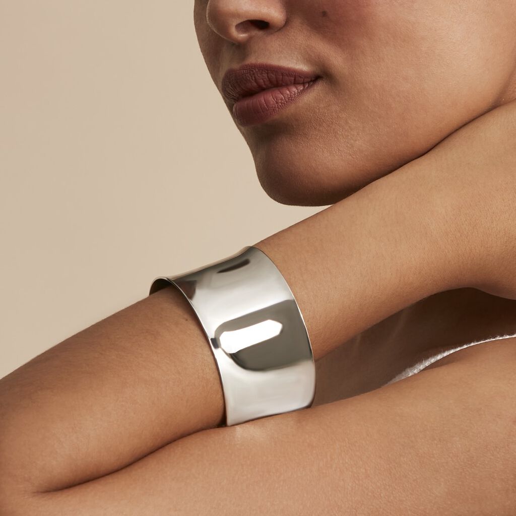 Bracelet Manchette Bento Acier Blanc