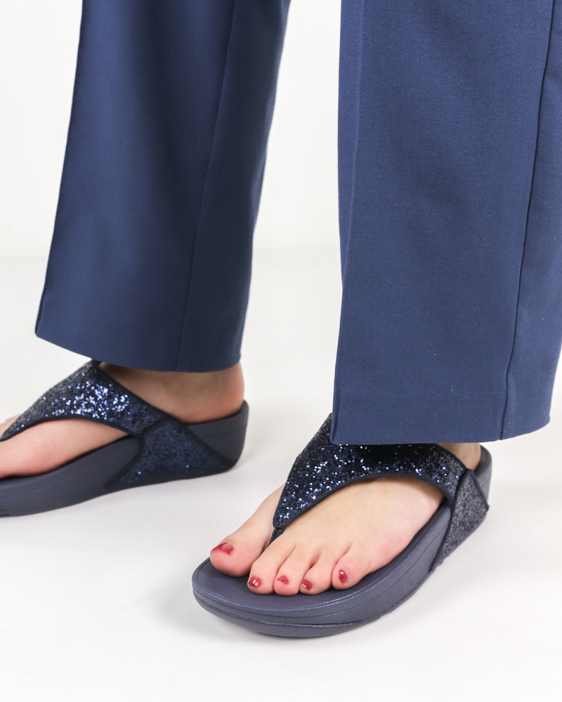Fitflop Lulu Glitter Slippers  - blauw