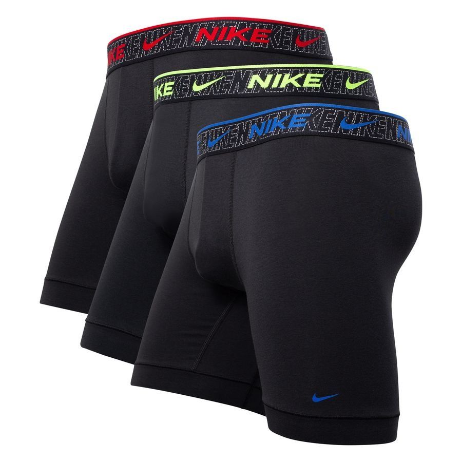 Nike Shorts Boxer Pack de 3 - Noir/Bleu/Jaune Fluo/Rouge