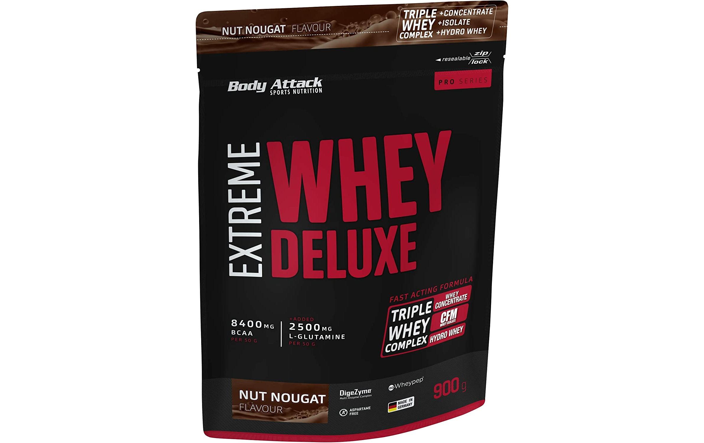 Pulver Extreme Whey Deluxe Cookie/Crème 900 gMehrkomponentenprotein mit hohem Eiweissgehalt