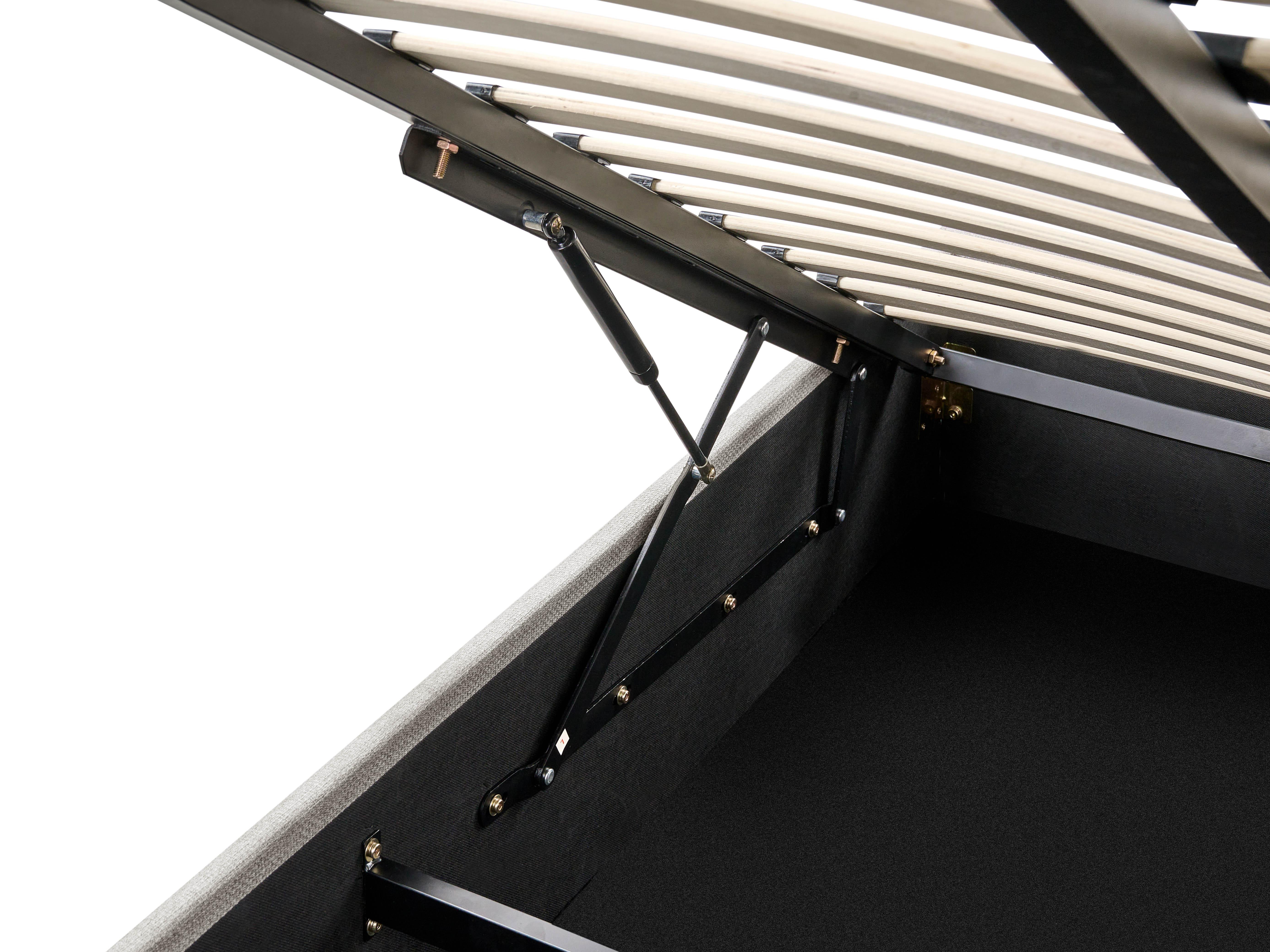 Opbergbed zonder hoofdbord Stof DINAN 180 x 200 cm Lichtgrijs