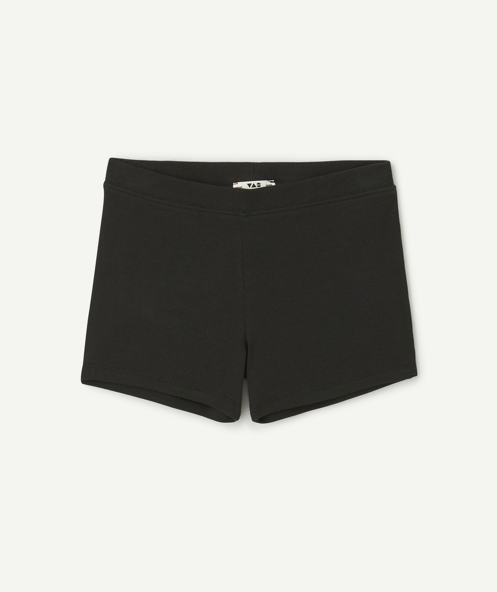 lot de 2 shorts fille en coton bio blanc et noir