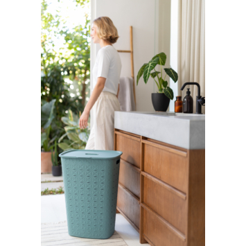 Curver Softex Wasmand met deksel 56L - Blauwgroen