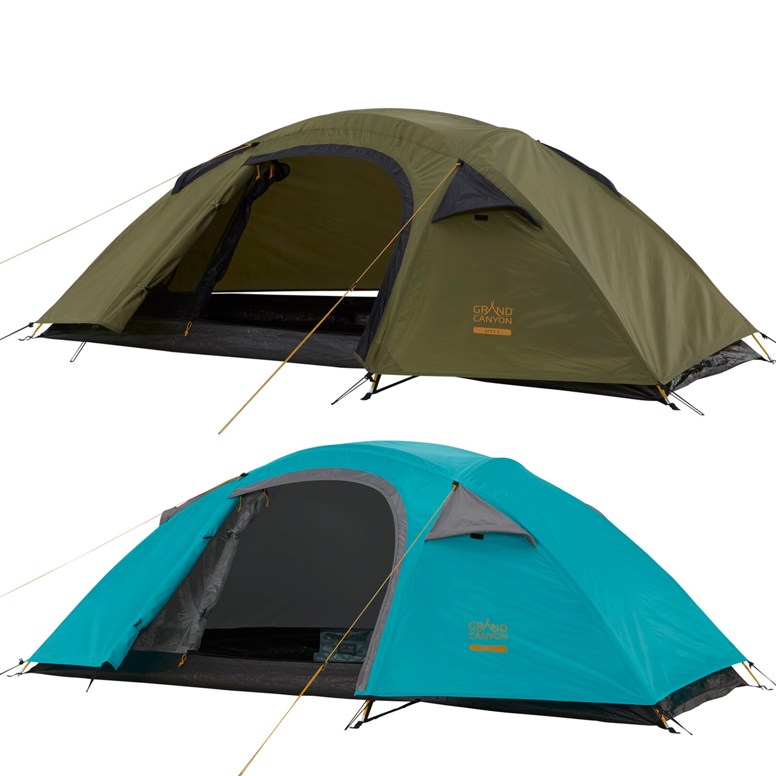 GRAND CANYON Apex 1 Personen Geodät Trekking Zelt Einmann Camping 2,3 kg Leicht Farbe: Blue Grass
