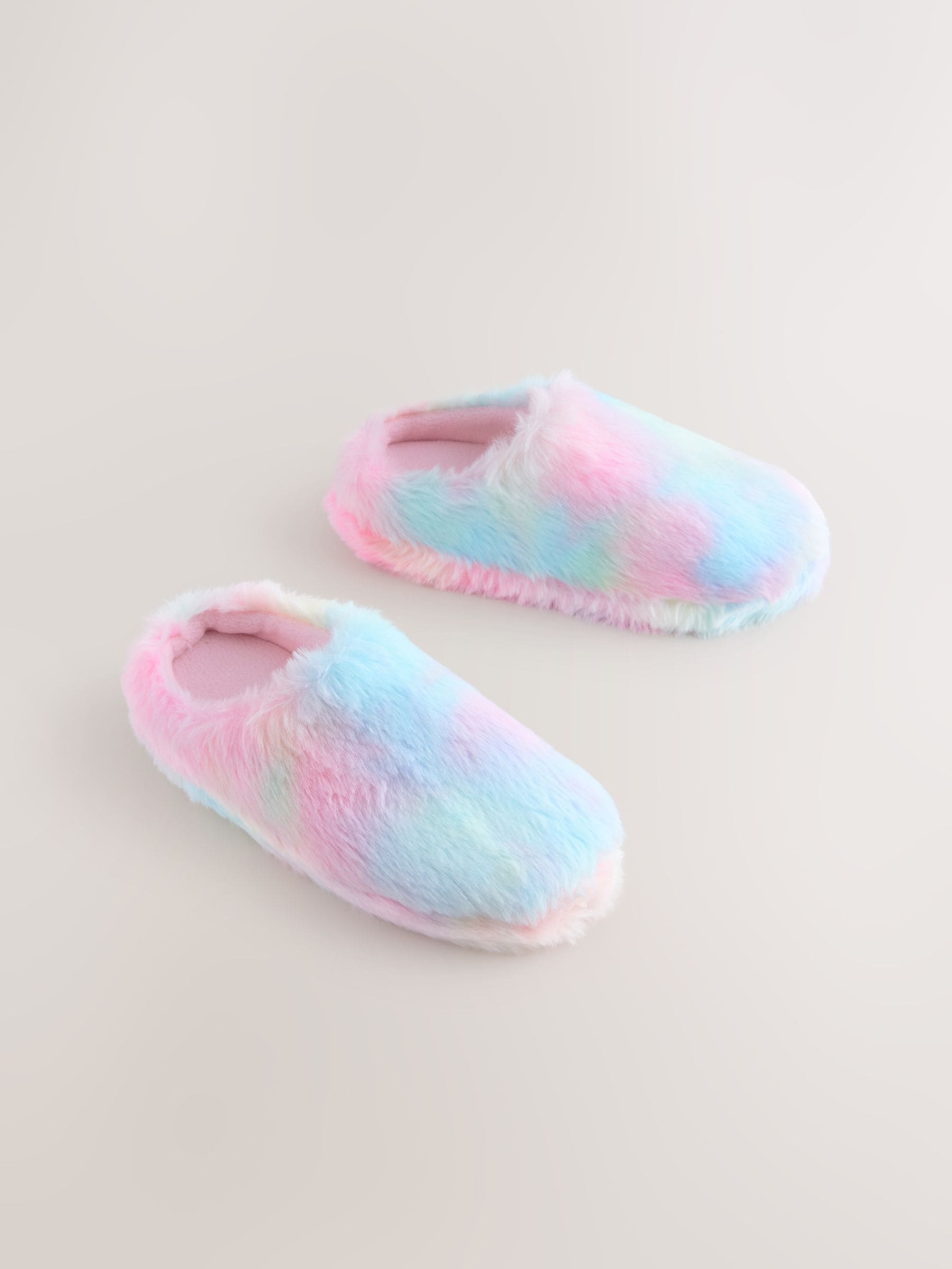 Regenboog - Pantoffels met imitatiebont