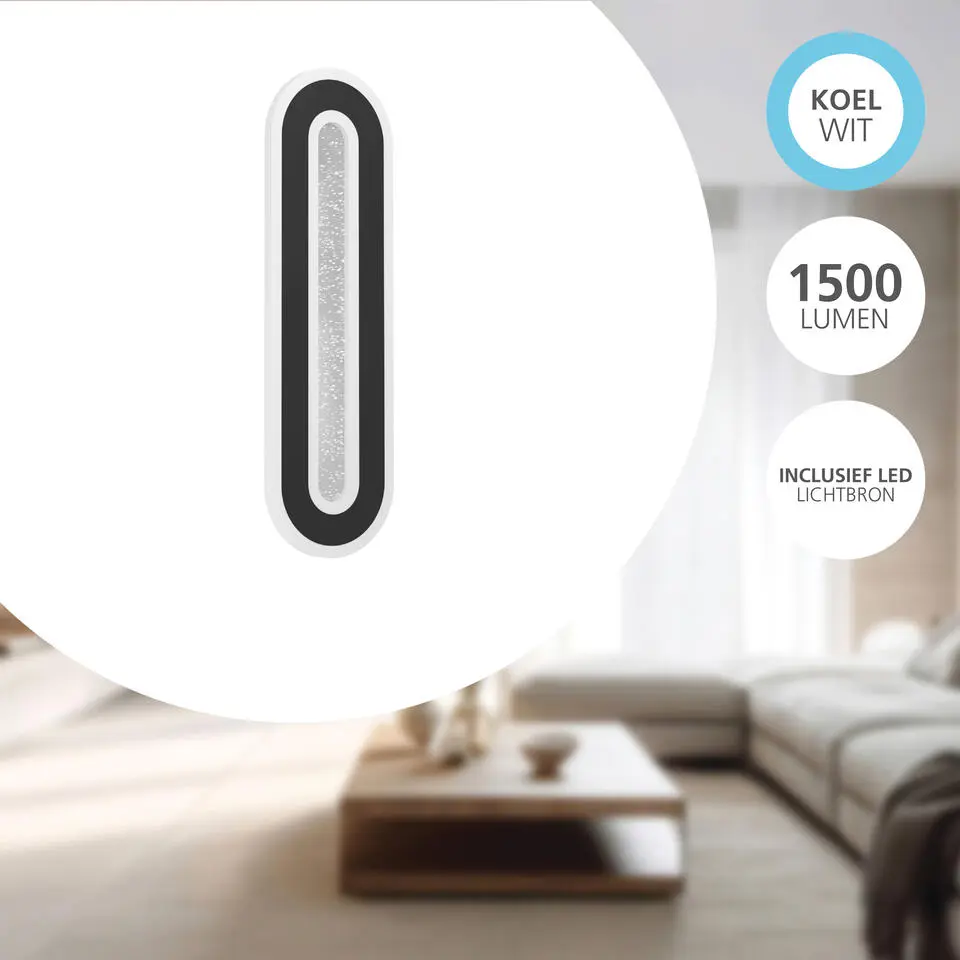 EGLO Macchioni Wandlamp - LED - Kunststof - Zwart/Wit