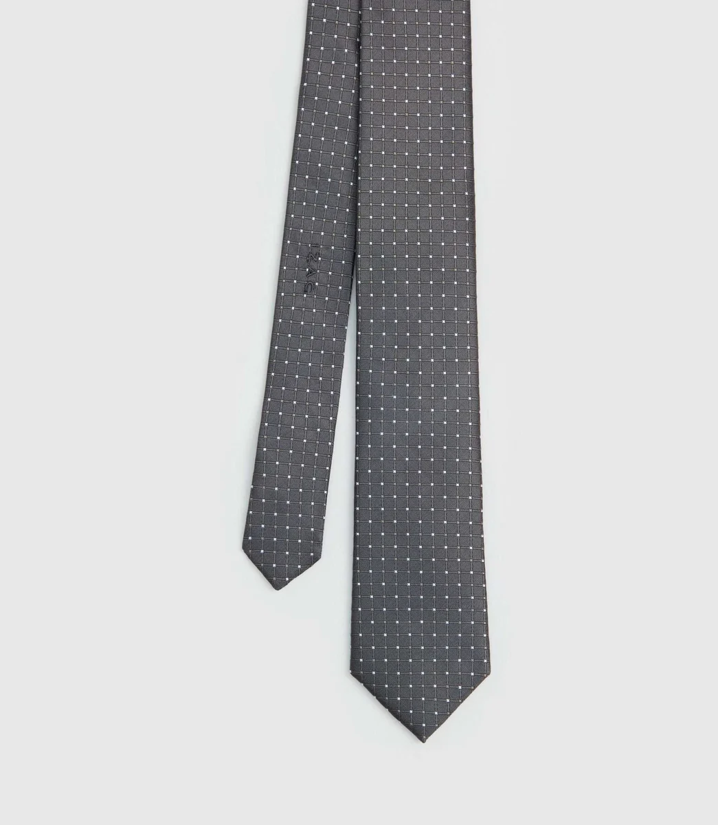 Cravate anthracite à motif 