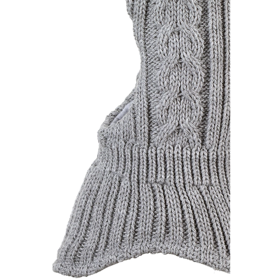 Sterntaler Schal-Strickmütze Zopf silber mel.