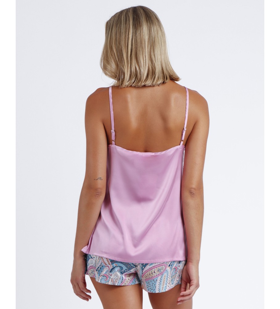 Pijama Admas Summer Cashmere Rosa com Alças Abertas
