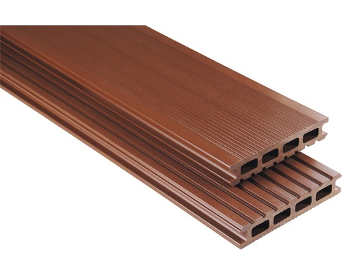 Konsta WPC terrasplanken Primera holle kamerprofiel glad 26x145x3000 mm bruin