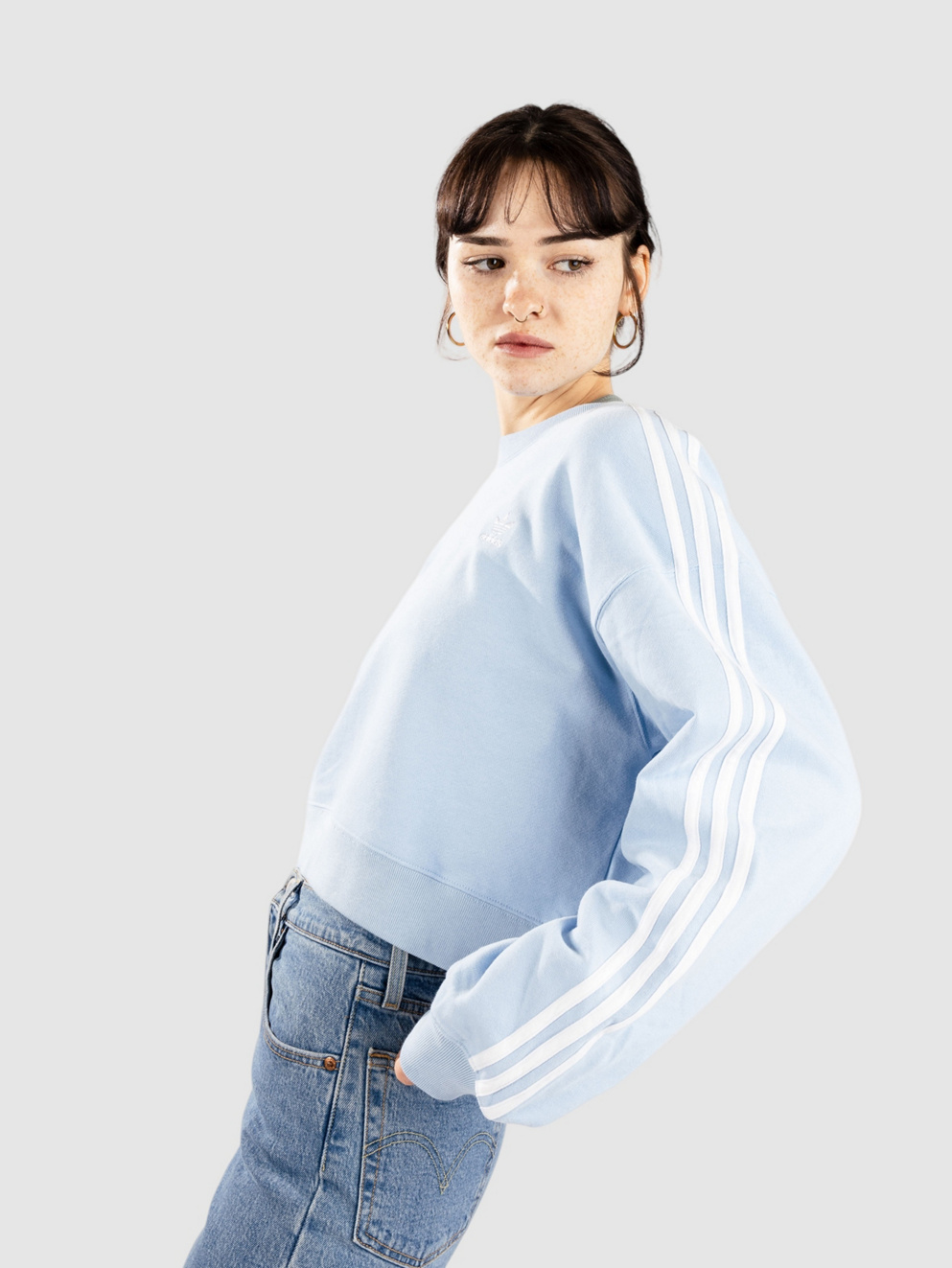 adidas Originals 3S Crop Sweater clesky