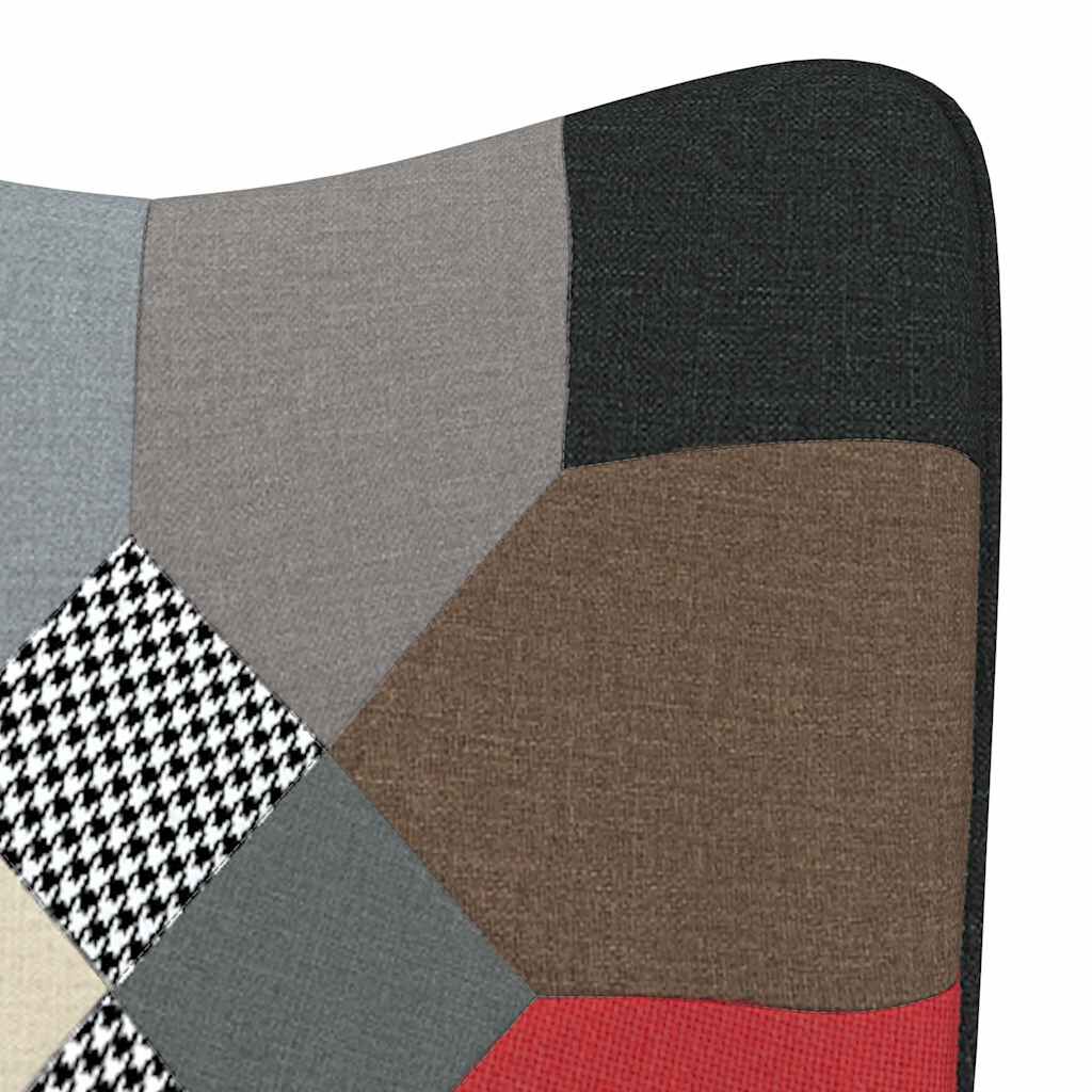 vidaXL Patchwork schommelstoel met voetenbankje, bekleed met stof