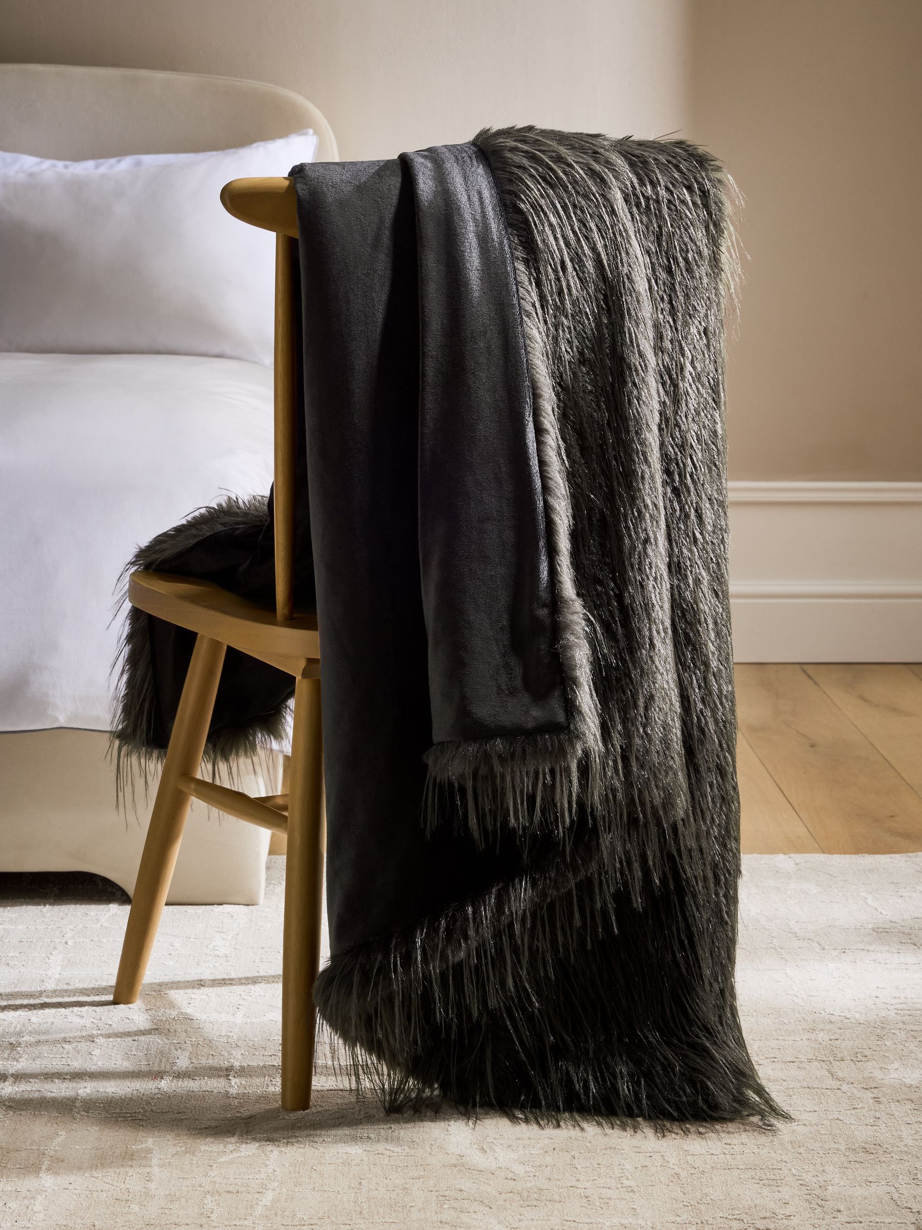 Feather Faux Fur Throw