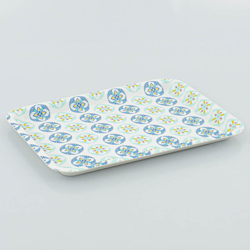 Plateau 'Achille' bleu et vert