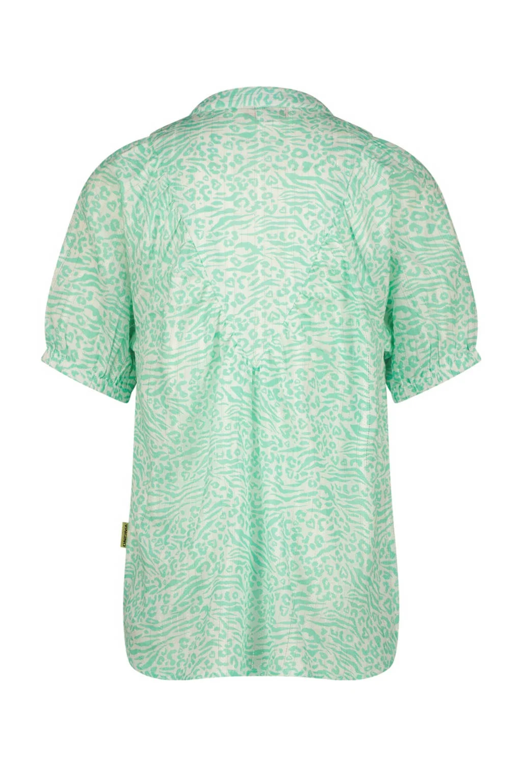 Vingino blouse Lirette met all over print mintgroen/wit