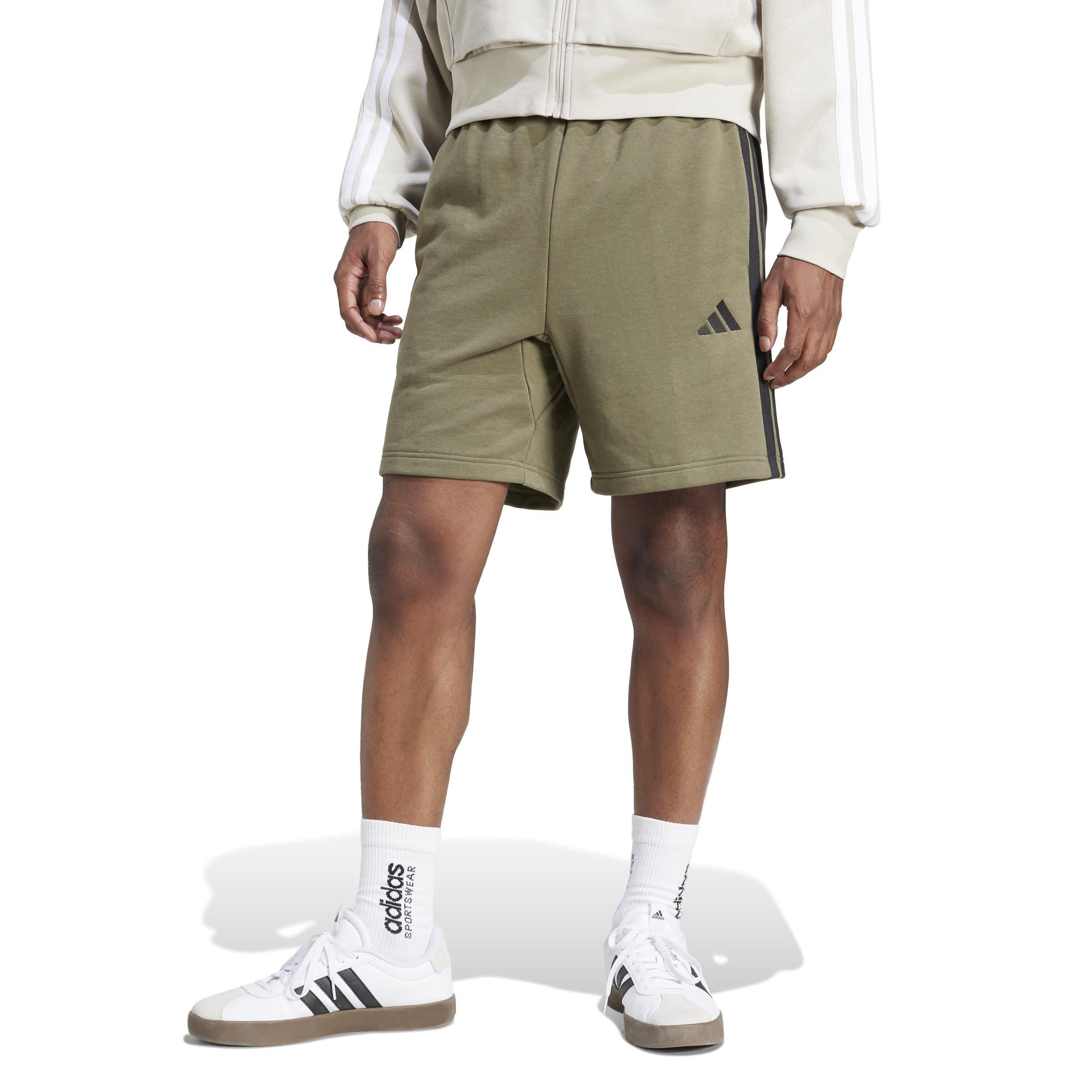 adidas Essentials 3 Stripe Fleece Shorts Mens