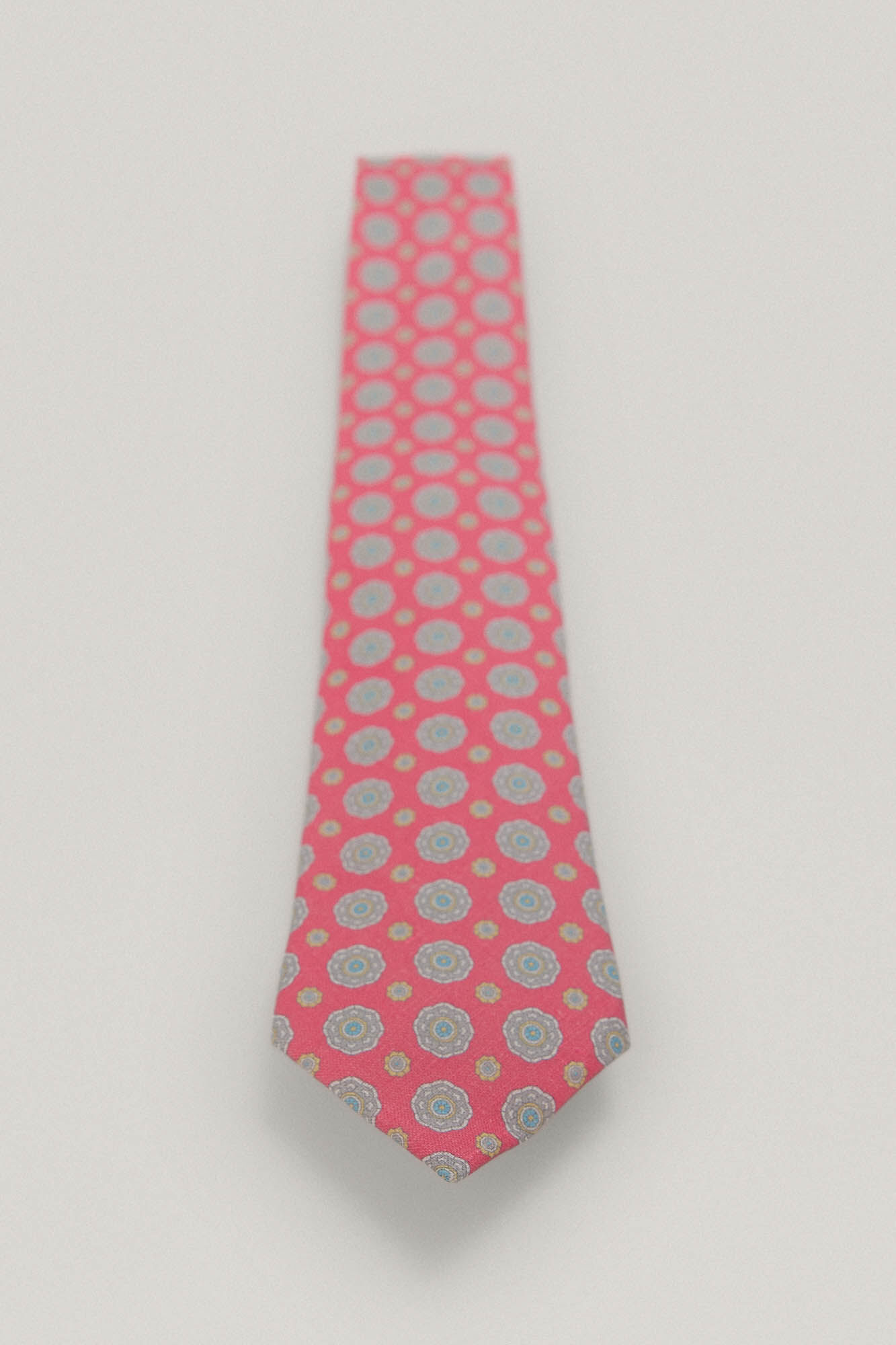 Gravata de seda estampada - Rosa