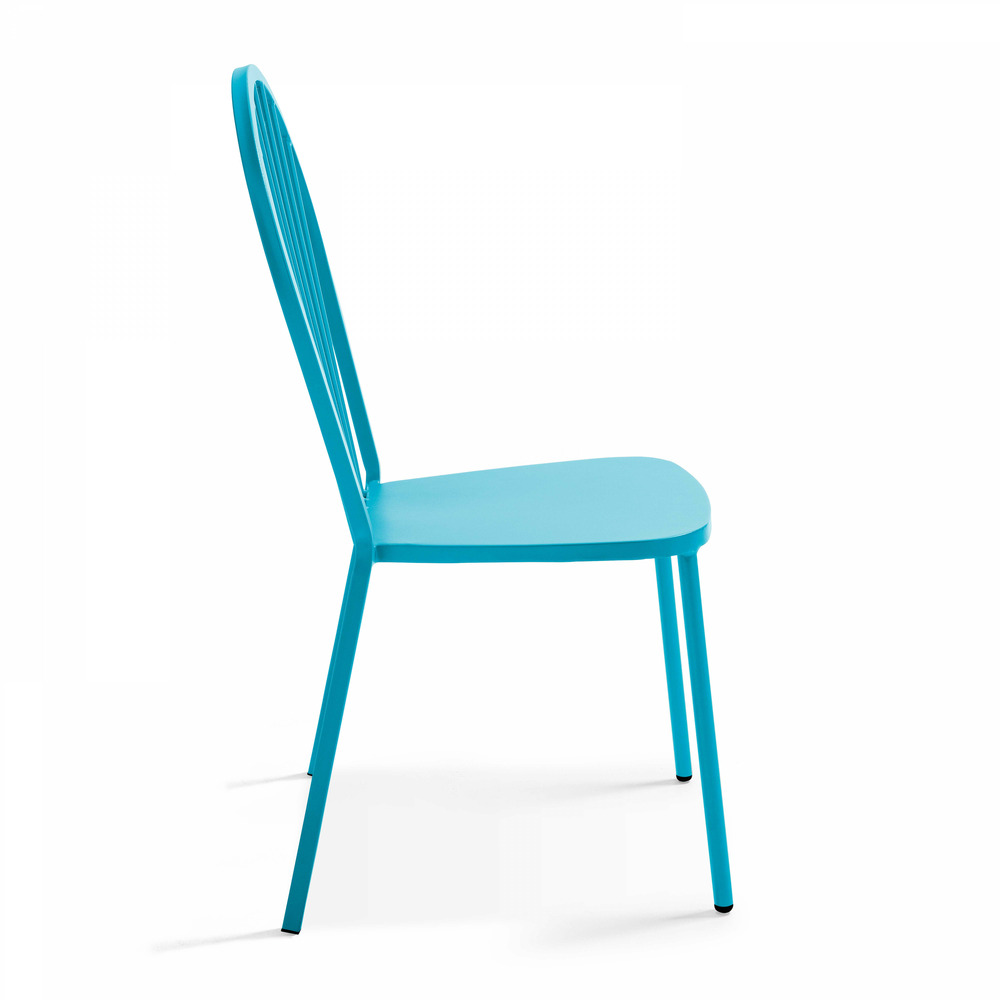 Chaise bistrot en métal bleu