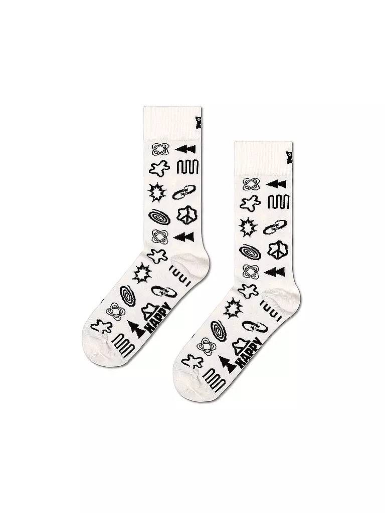 HAPPY SOCKS Herren Socken TECHY SOCK 41-46 white creme