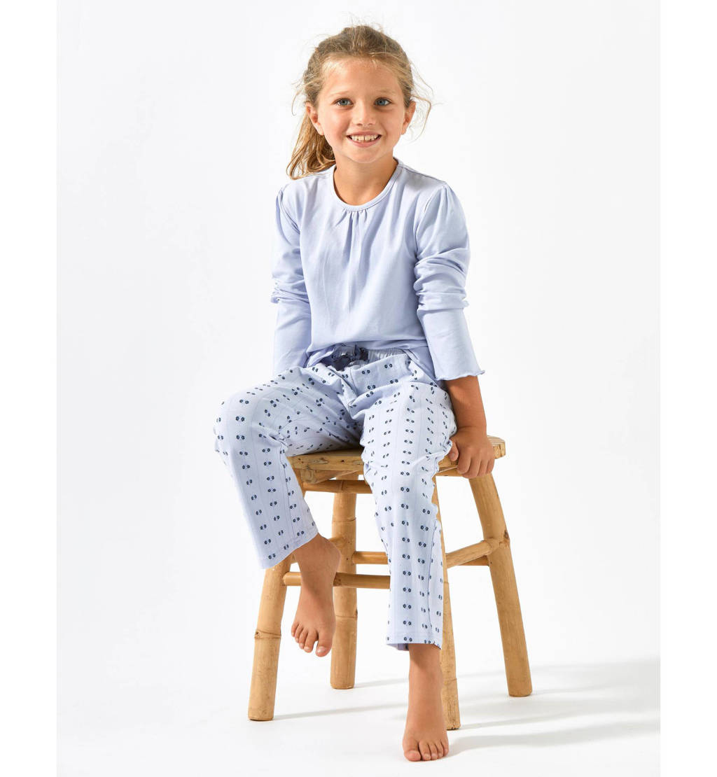 Little Label pyjama met all over print lichtblauw