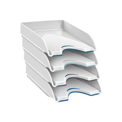 Nuance by CEP Soft - Pack de 4 corbeilles à courrier gris