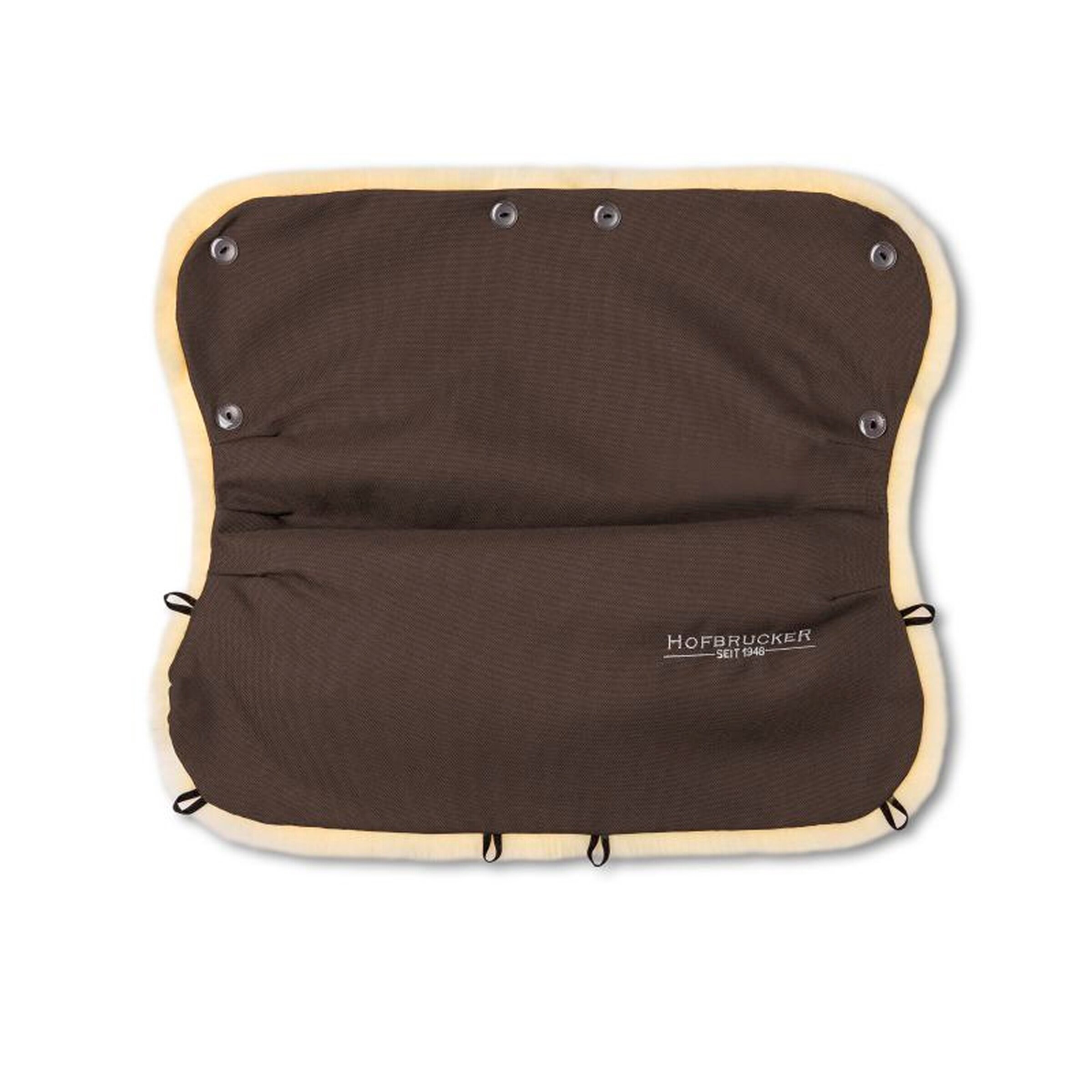 Hofbrucker Lammfell-Handwärmer für Kinderwagen Lammfell Handmuff Braun
