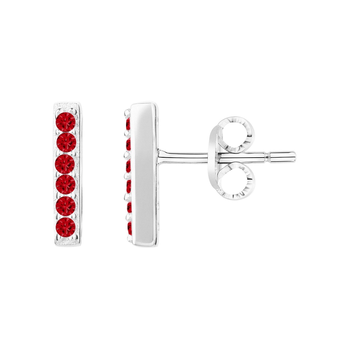 Boucles d'oreilles en Argent avec spinelle rouge rubis