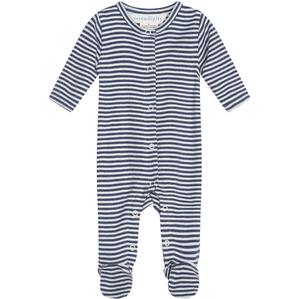 Køb Serendipity Navy/Offwhite Newborn Stripe Dragt