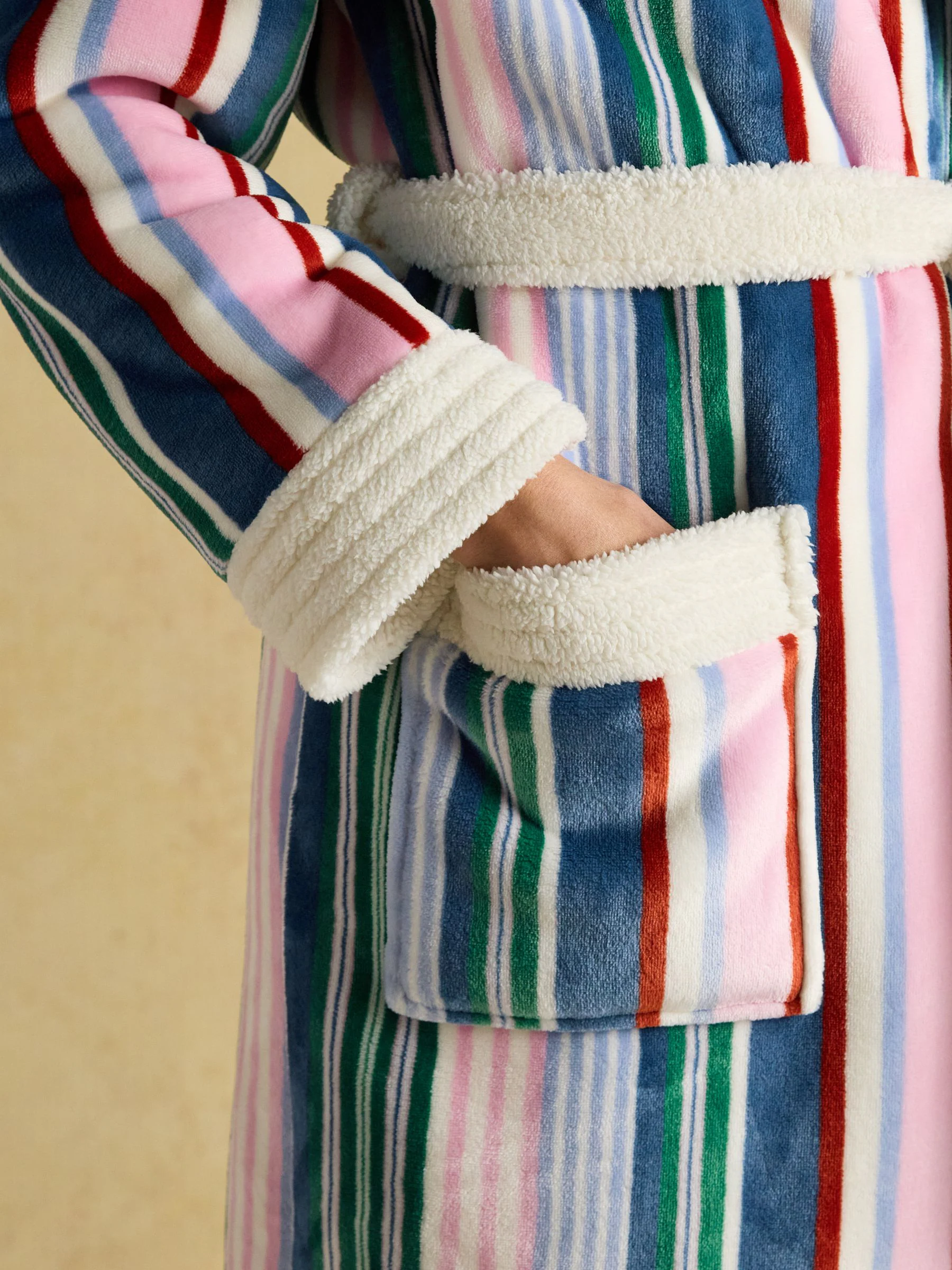 Meerdere strepen - Joules Matilda - Zachte fleece badjas